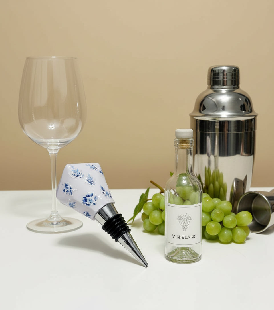 Handcrafted resin wine stopper silver accessories