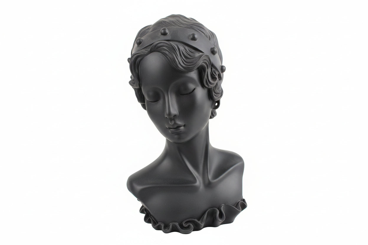 Classical Greek Goddess Bust -Black Sculpture 12inches sale