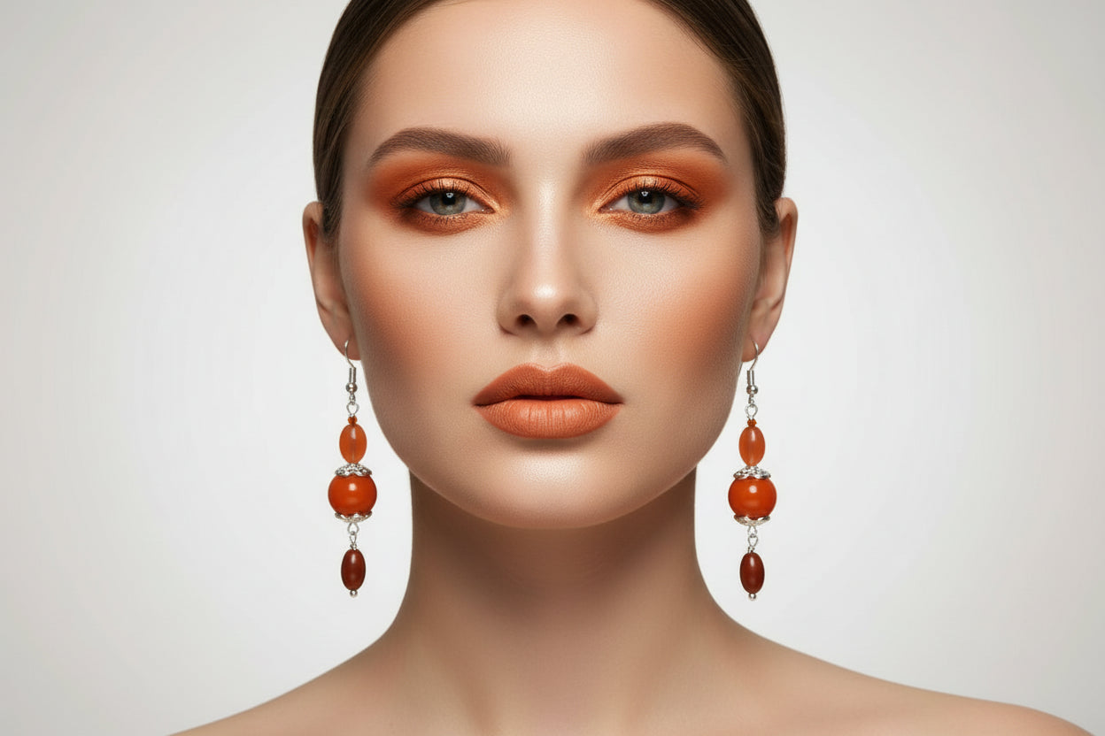 Orange Blossom Earrings - Floral Spring Design | 2.25 Inches