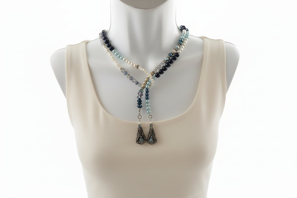 Livraison gratuite à partir de 49 $ / Collier de perles de 46 pouces de long sans fermoir