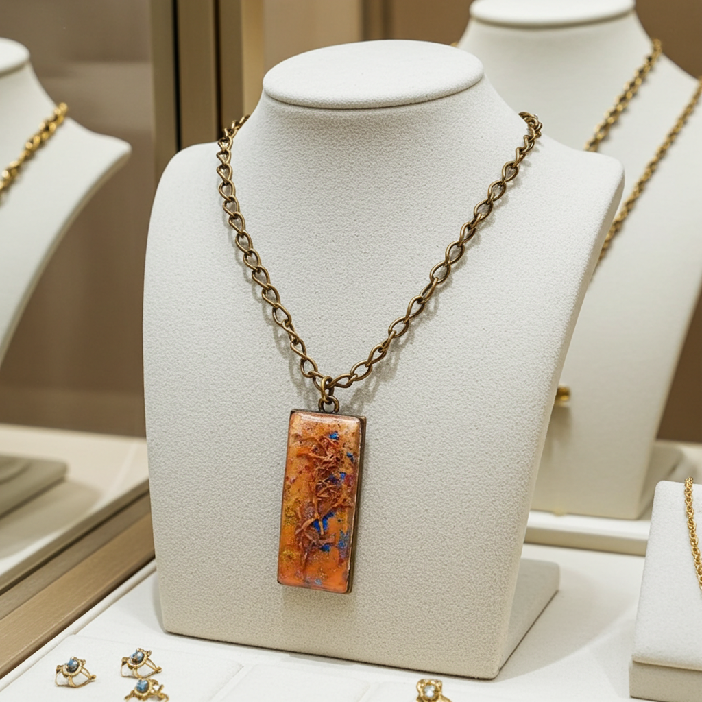 3D effect Resin pendant bronze chain Necklace Accessories