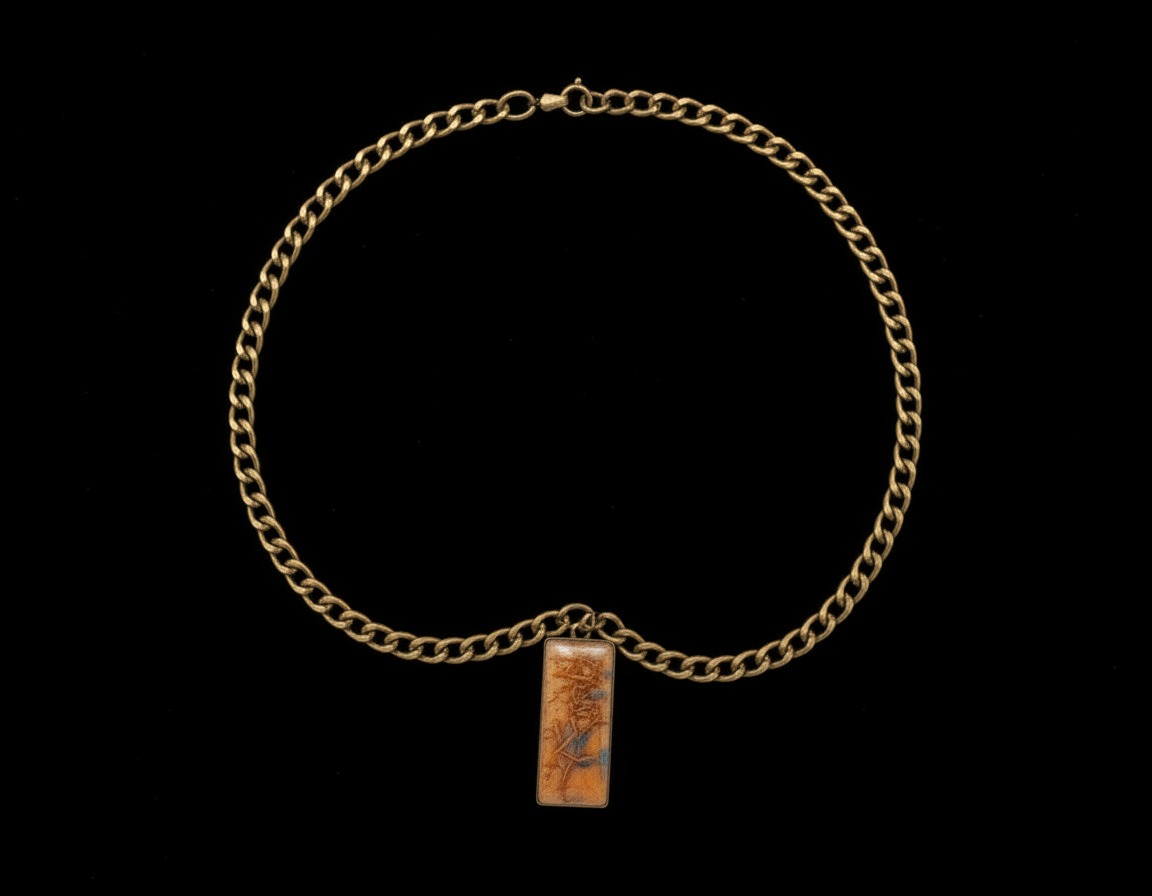3D effect Resin pendant bronze chain Necklace Accessories