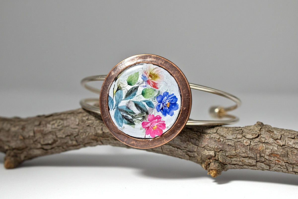 Resin adjustable flower Bracelet Jvdesigner boho