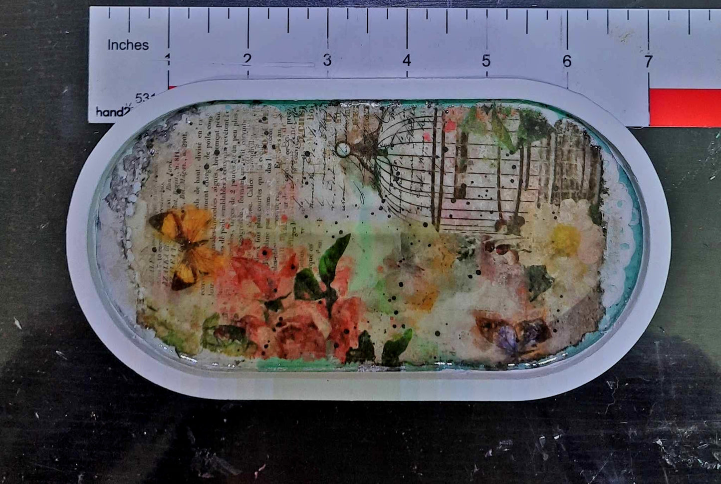Vintage jewelry or jar tray in resincrete accessories