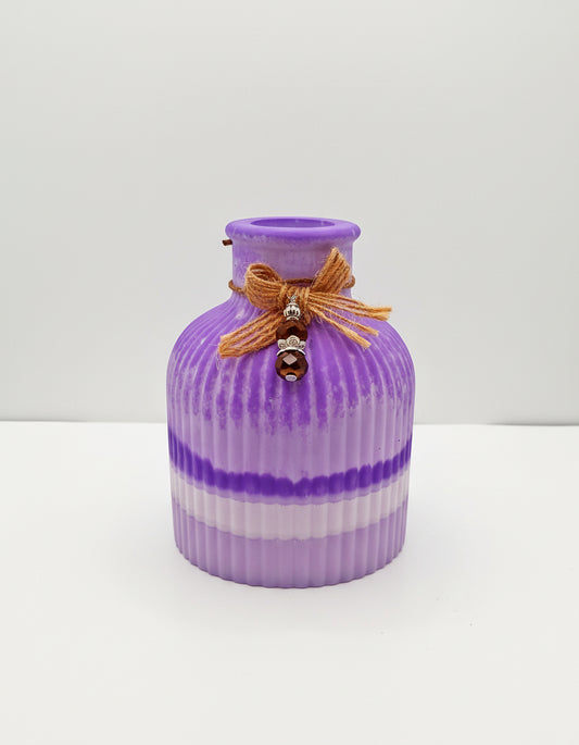 Resincrete jar, bow jute with decoration beads, Accessories Resin