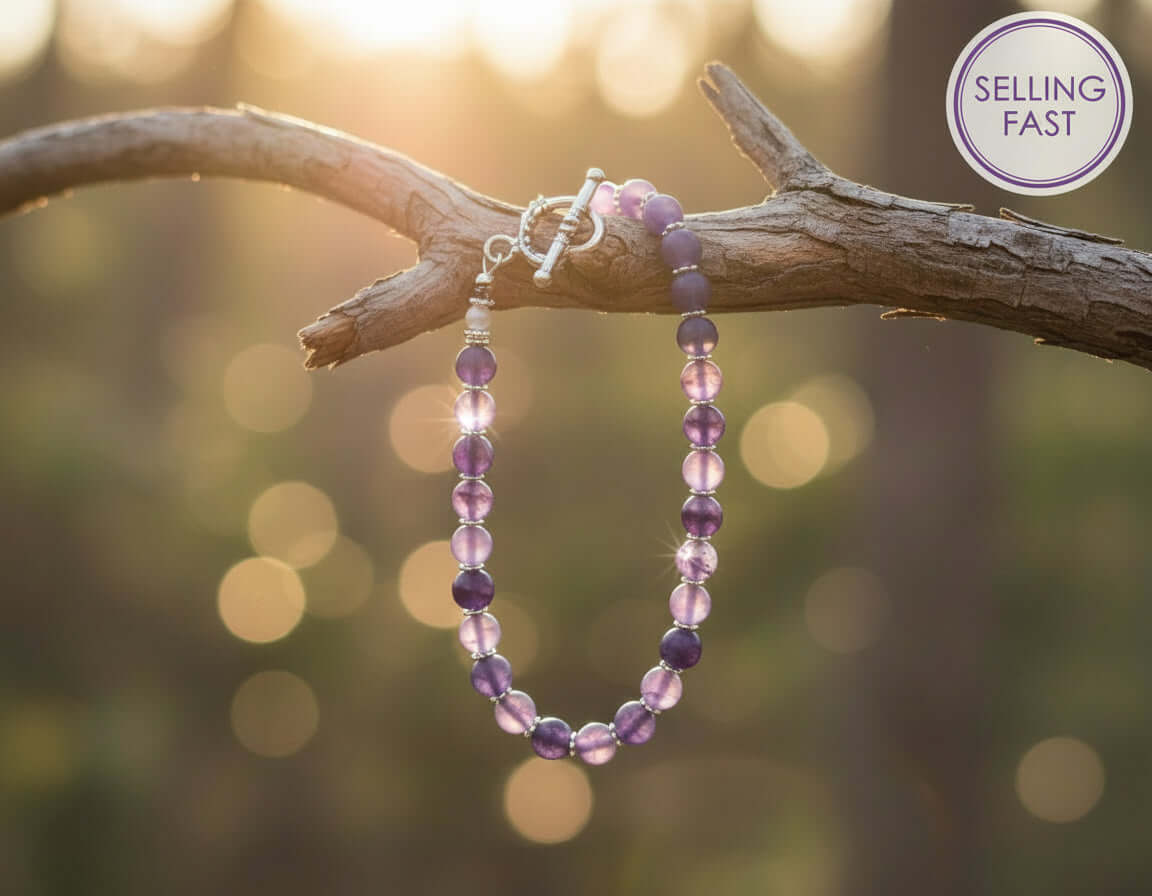 Purple Gemstones Bracelet heart clasp
