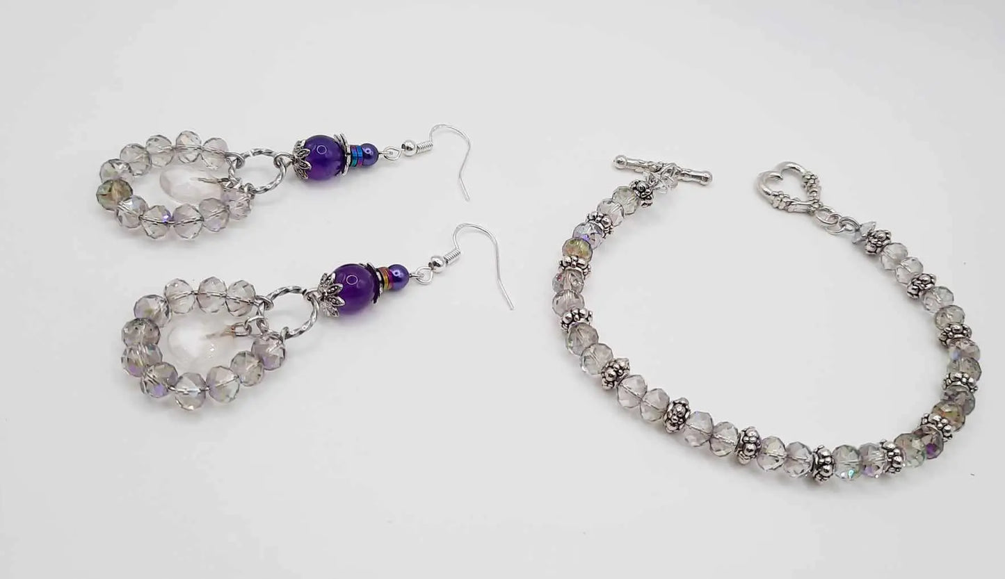 Iridescent glass beads Bracelet