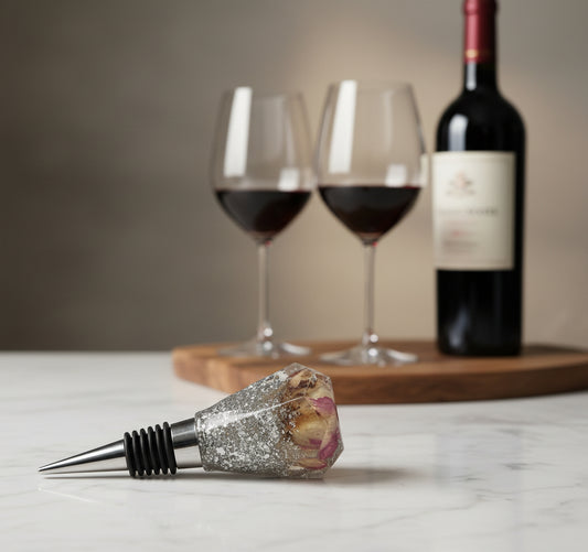 Rose flower inside wine stopper accessories resin