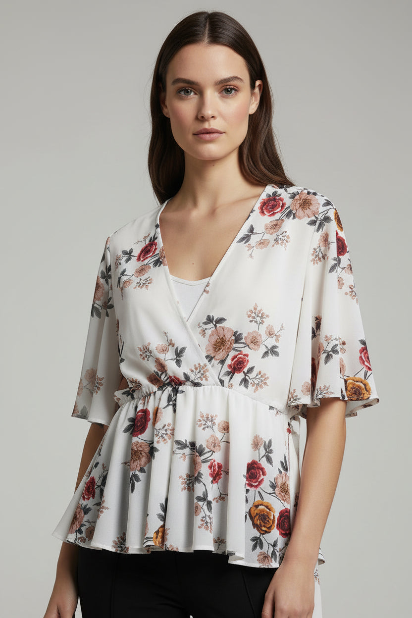 Floral Blouse - Women's Polyester Top XL | Josie's Closet