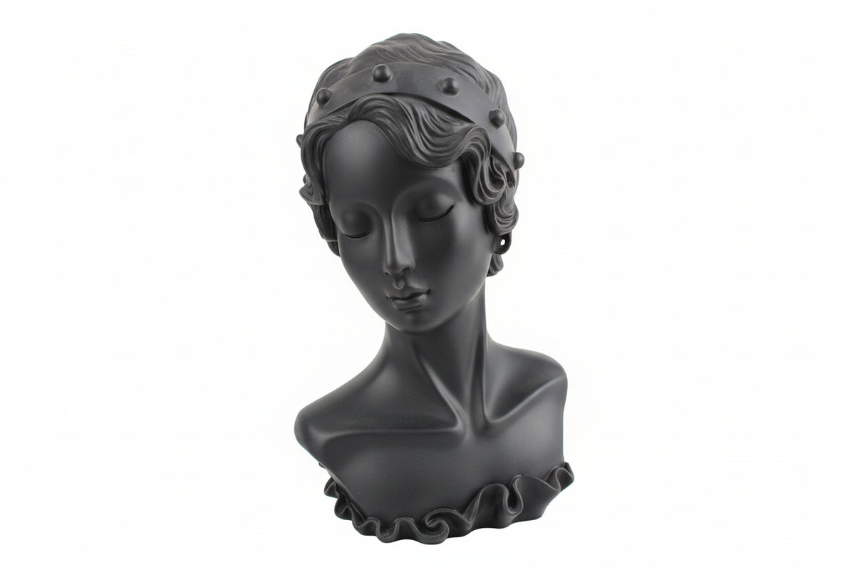 Classical Greek Goddess Bust -Black Sculpture 12inches sale