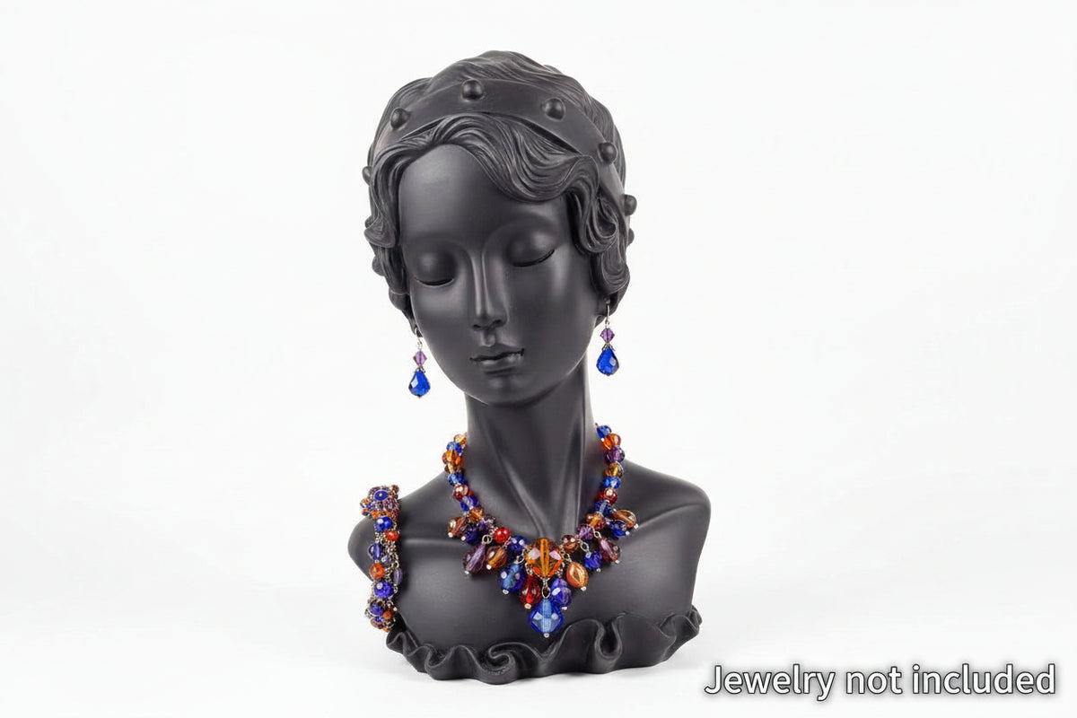 Classical Greek Goddess Bust -Black Sculpture 12inches sale