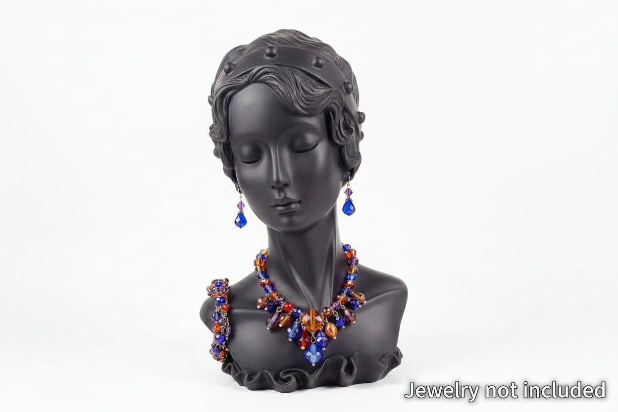 Classical Greek Goddess Bust -Black Sculpture 12inches sale
