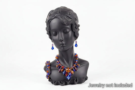 Classical Greek Goddess Bust -Black Sculpture 12inches sale