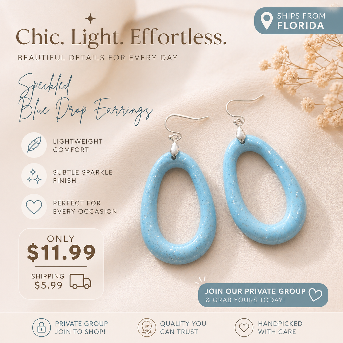 Resin Hoop Earrings – Handmade little Iridescent Glitter Hoops