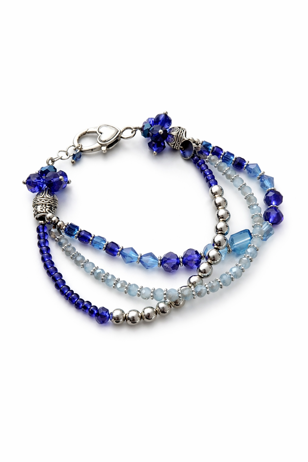 Midnight Blue Multi-Strand Bracelet | Handmade Crystal Beaded Jewelry
