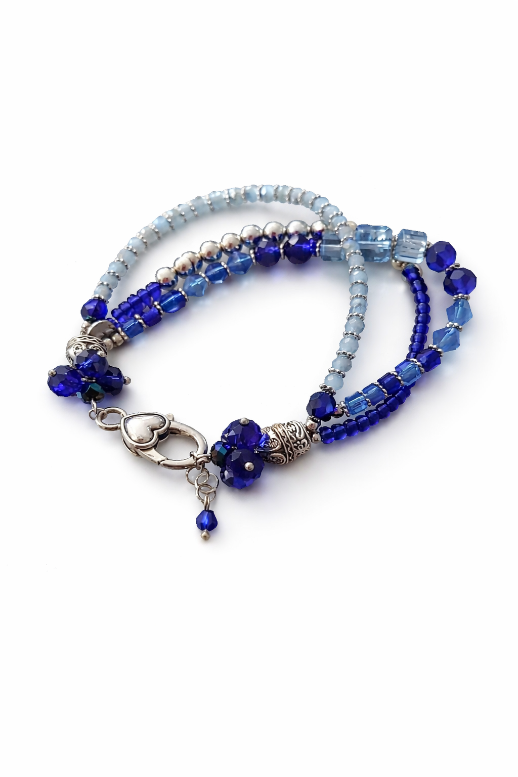 Midnight Blue Multi-Strand Bracelet | Handmade Crystal Beaded Jewelry