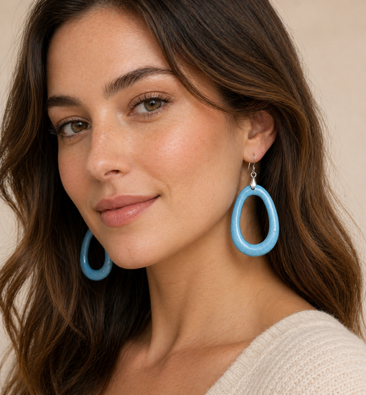 Resin Hoop Earrings – Handmade little Iridescent Glitter Hoops