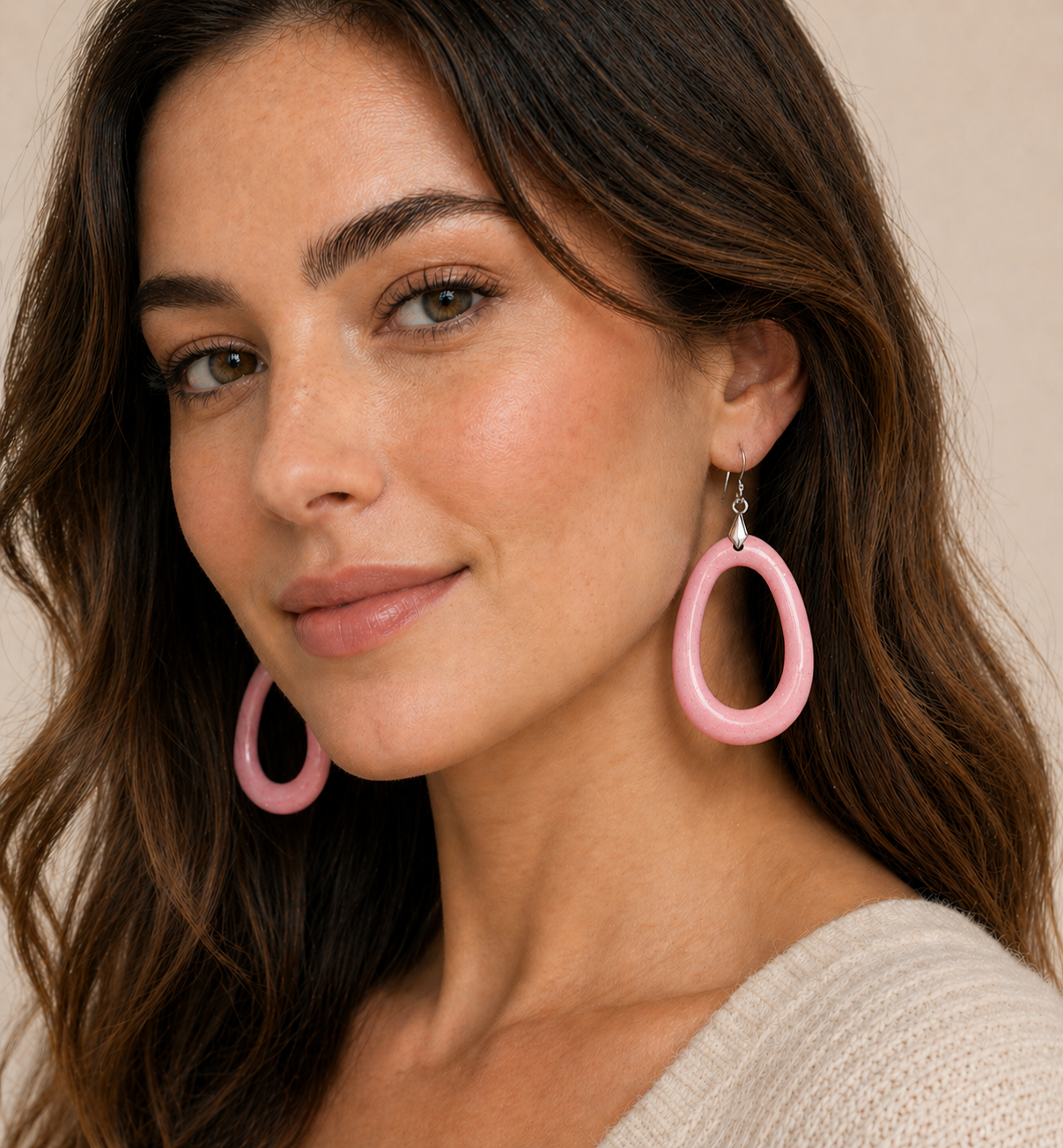 Resin Hoop Earrings – Handmade little Iridescent Glitter Hoops