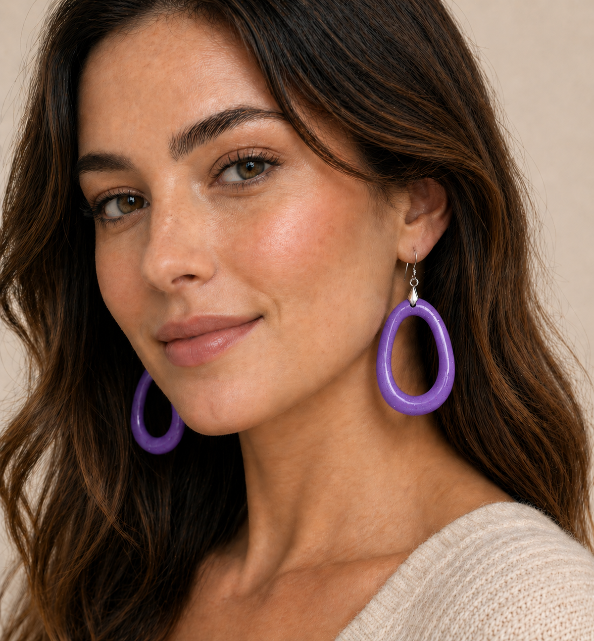 Resin Hoop Earrings – Handmade little Iridescent Glitter Hoops