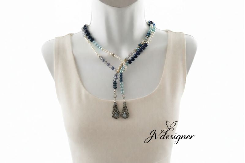 Livraison gratuite à partir de 49 $ / Collier de perles de 46 pouces de long sans fermoir