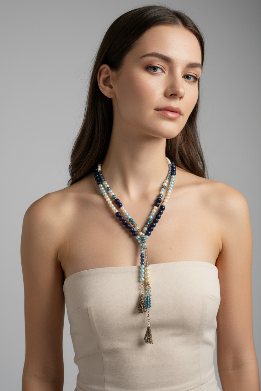 Livraison gratuite à partir de 49 $ / Collier de perles de 46 pouces de long sans fermoir