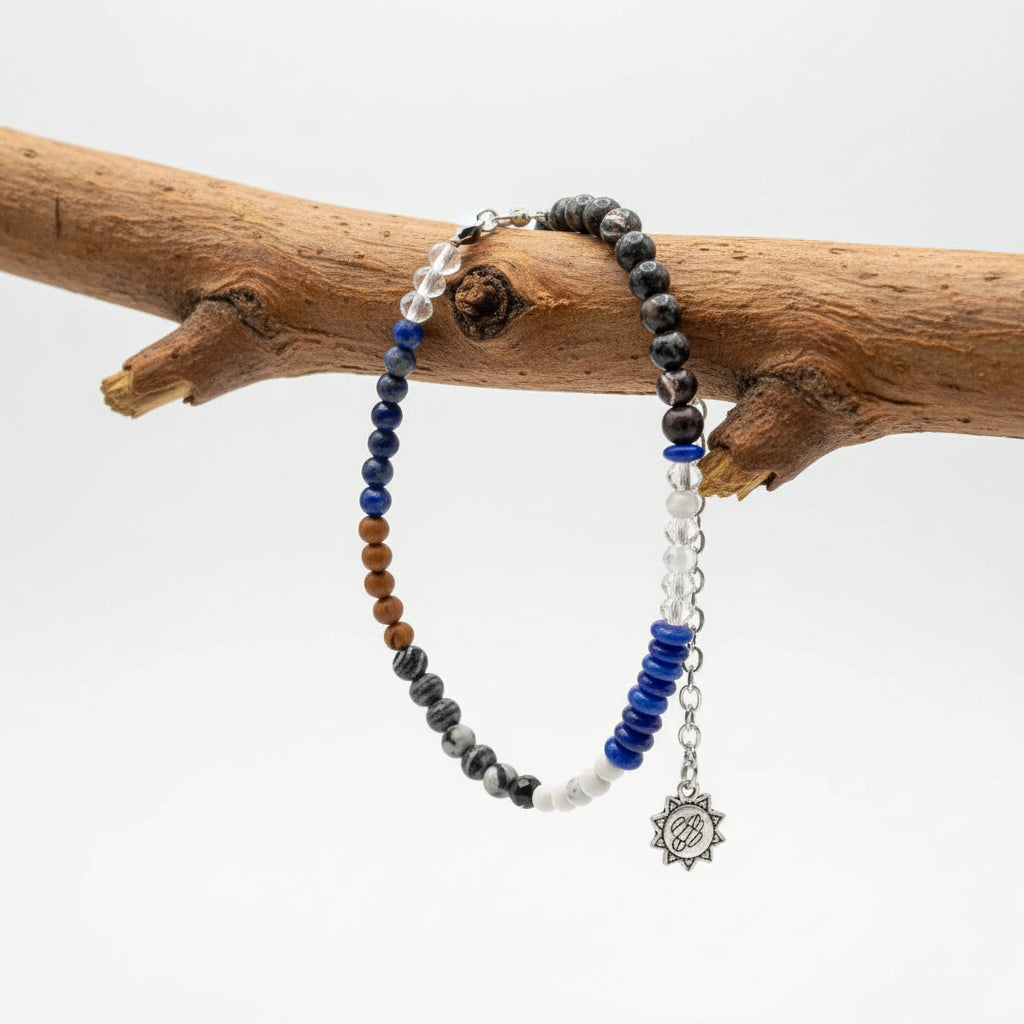 Mini gemstone Ankle Bracelet 8.75" to 11"