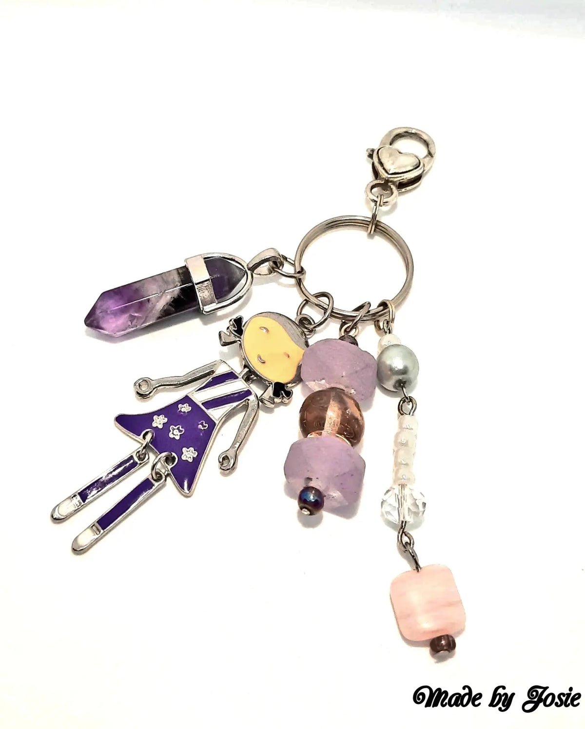 Purse charms key chain accessories purple color little girl