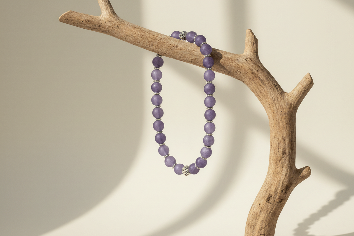Purple Gemstones Bracelet heart clasp