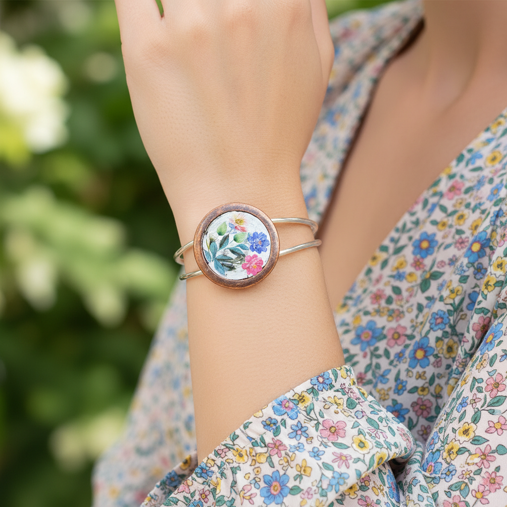 Resin adjustable flower Bracelet Jvdesigner boho