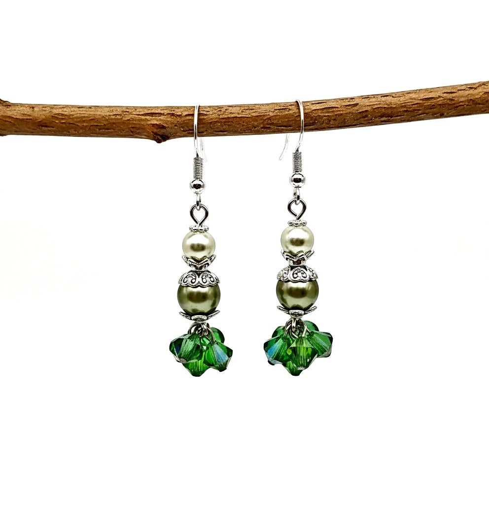Light Green Short Earrings - Petite Spring Design | 1.75 Inches