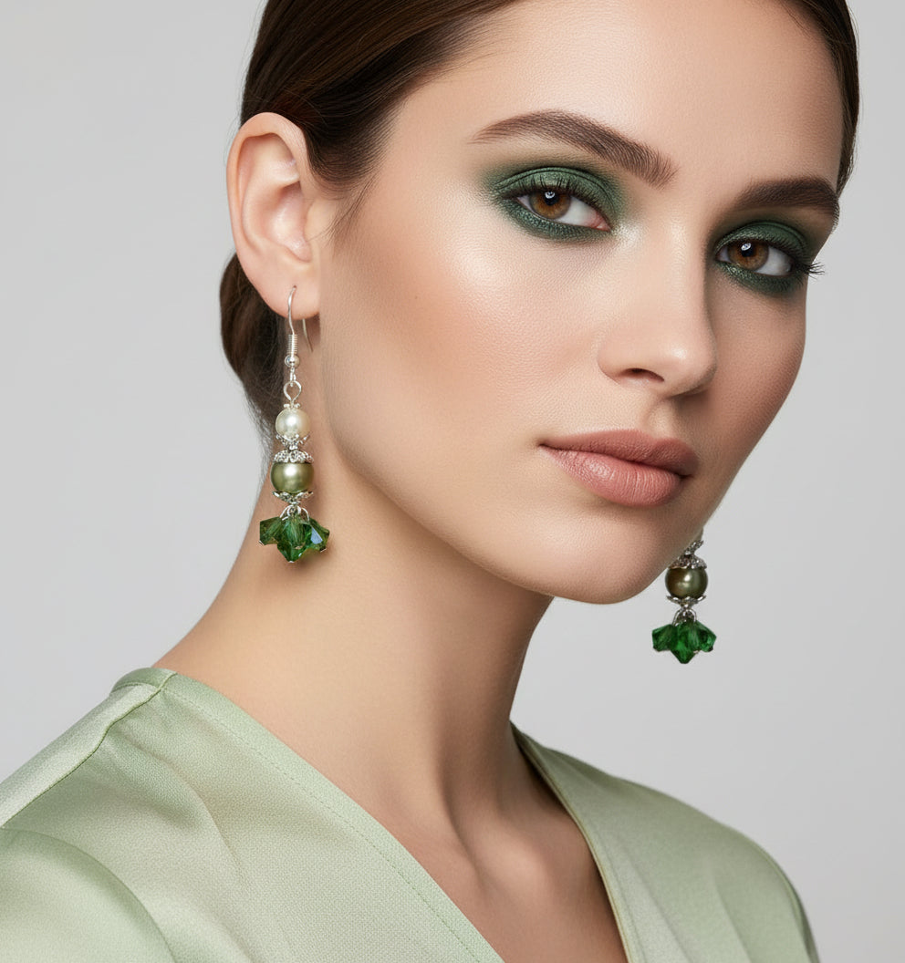 Light Green Short Earrings - Petite Spring Design | 1.75 Inches