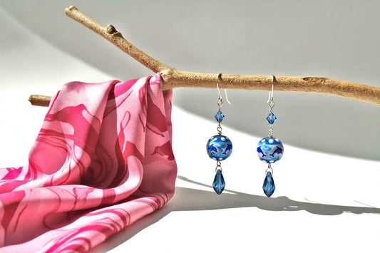 Boucles d'oreilles dauphin en verre filé – Art du verre exquis | 7 cm